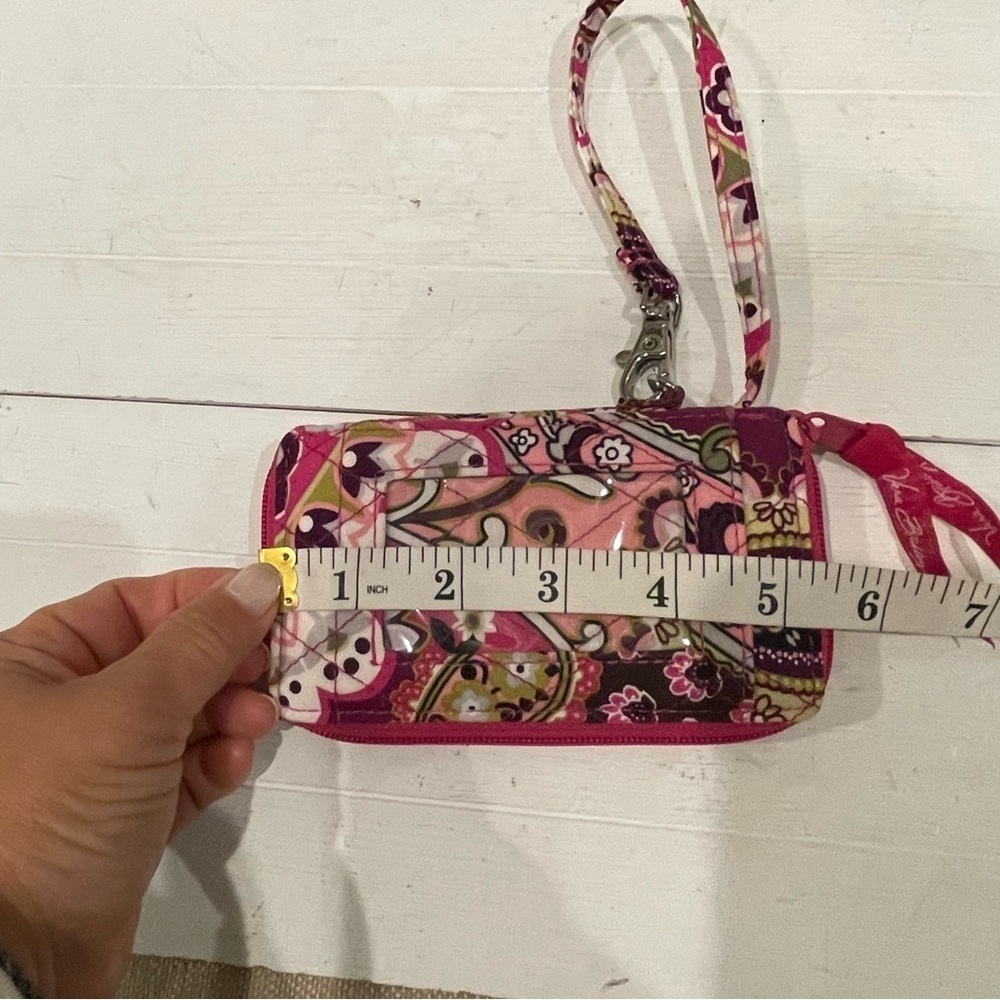 VERA BRADLEY Petite Zip Around Wallet - Pink White And Green Tones - Picture 5 of 7